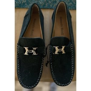 alessandro monelli leon green suede loafers shoes size 8.5